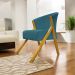 Poltrona Decorativa Para Sala Recepção You Suede Azul Marinho Braça Amadeirada