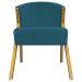 Poltrona Decorativa Para Sala Recepção You Suede Azul Marinho Braça Amadeirada