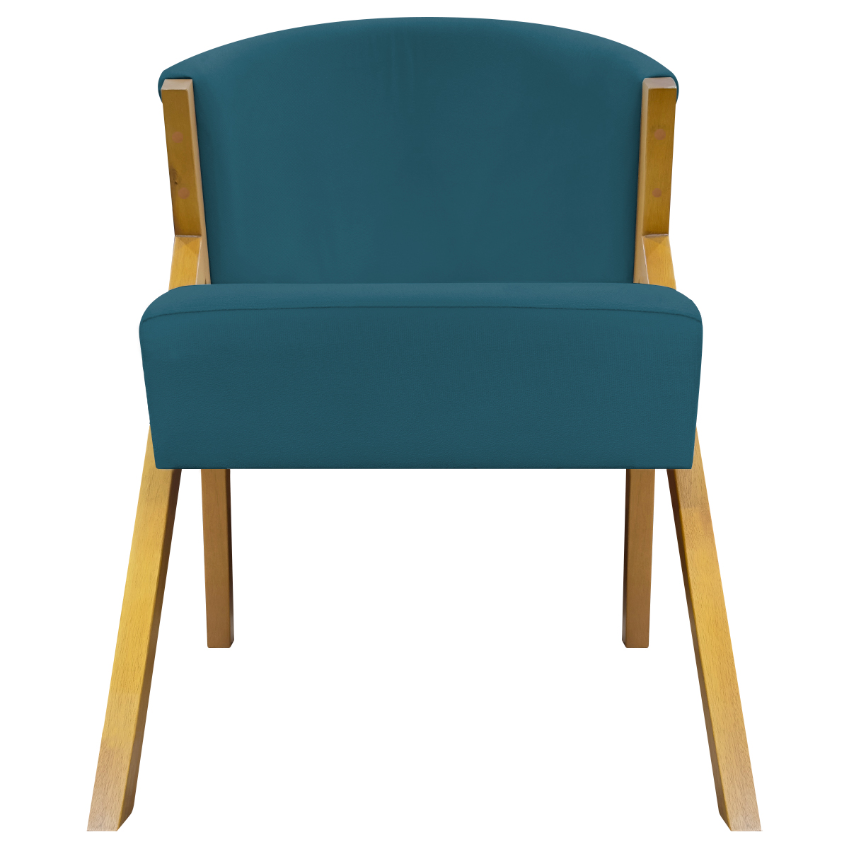 Poltrona Decorativa Para Sala Recepção You Suede Azul Marinho Braça Amadeirada