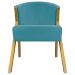 Poltrona Decorativa Para Sala Recepção You Suede Azul Turquesa Braça Amadeirada