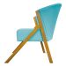 Poltrona Decorativa Para Sala Recepção You Suede Azul Turquesa Braça Amadeirada