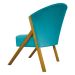Poltrona Decorativa Para Sala Recepção You Suede Azul Turquesa Braça Amadeirada
