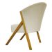 Poltrona Decorativa Para Sala Recepção You Suede Bege Braça Amadeirada