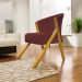 Poltrona Decorativa Para Sala Recepção You Suede Bordô Braça Amadeirada