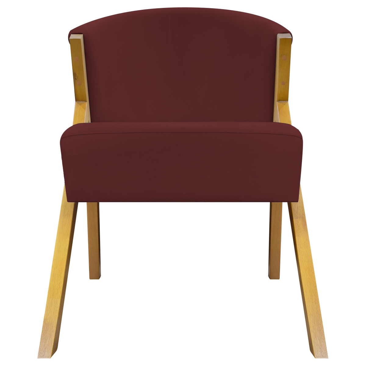 Poltrona Decorativa Para Sala Recepção You Suede Bordô Braça Amadeirada
