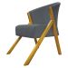 Poltrona Decorativa Para Sala Recepção You Suede Cinza Braça Amadeirada