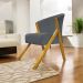 Poltrona Decorativa Para Sala Recepção You Suede Cinza Braça Amadeirada
