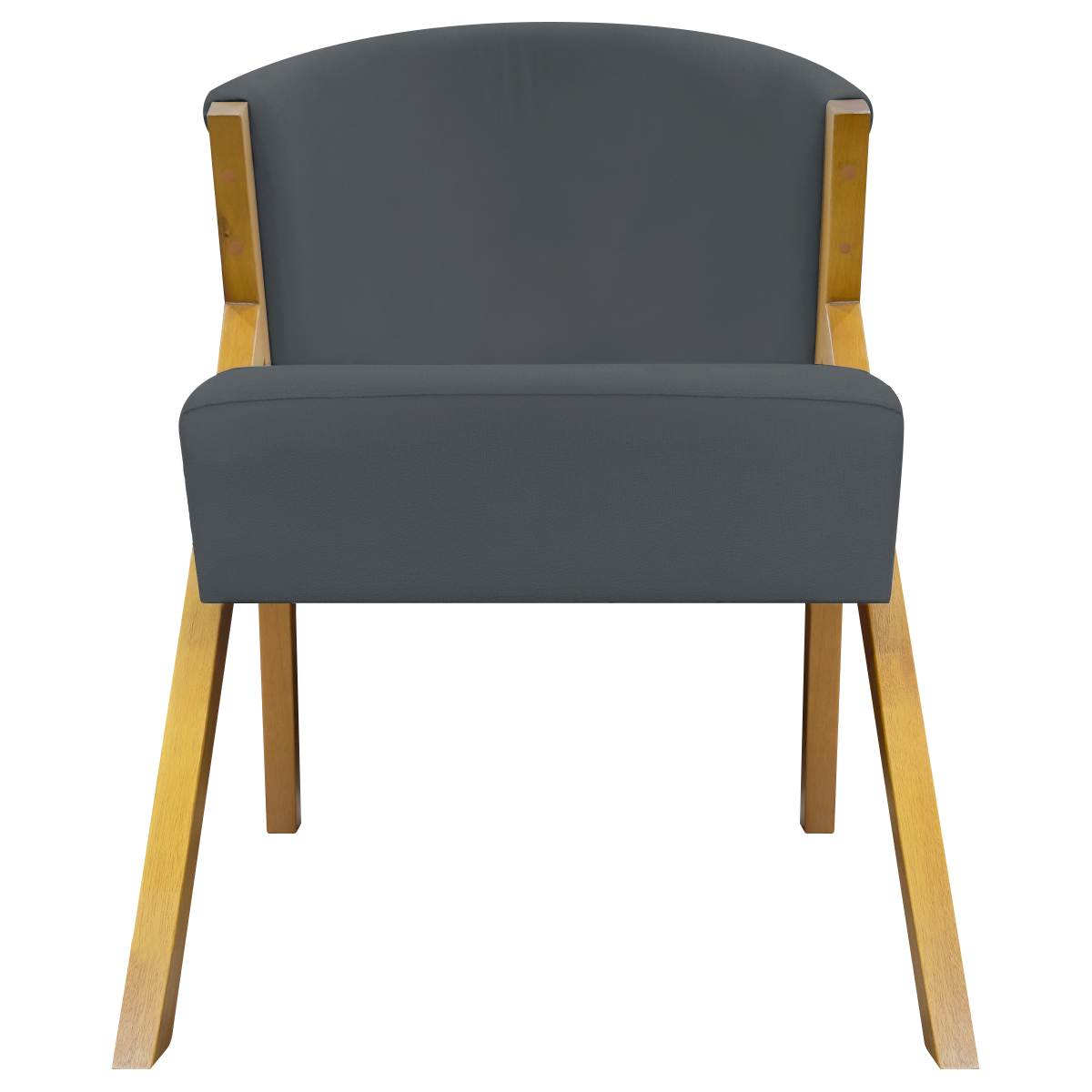 Poltrona Decorativa Para Sala Recepção You Suede Cinza Braça Amadeirada