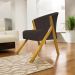 Poltrona Decorativa Para Sala Recepção You Suede Marrom Braça Amadeirada