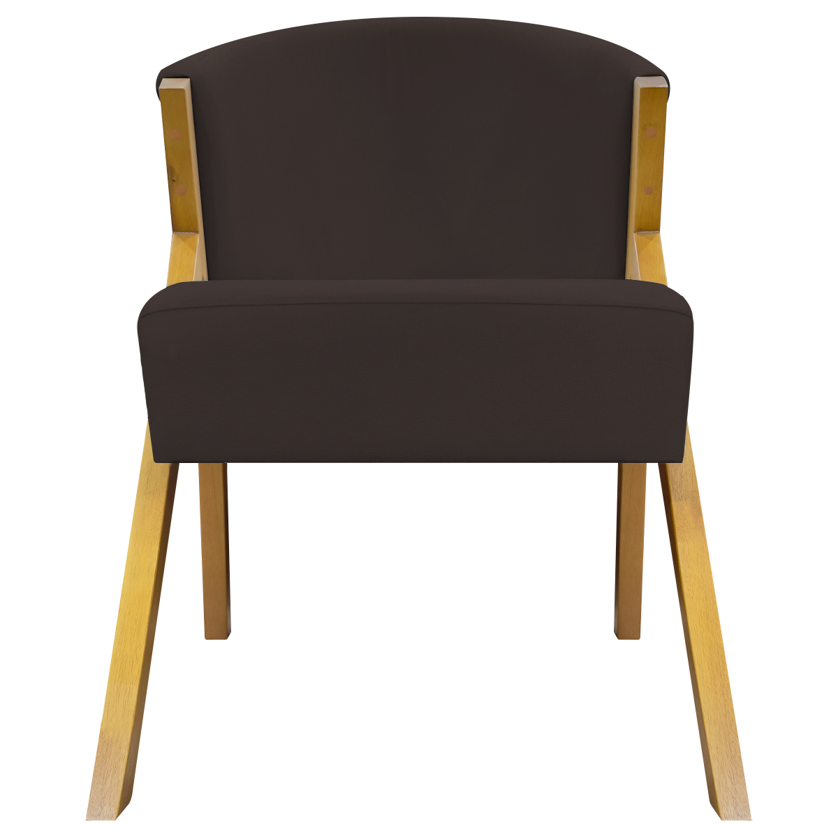Poltrona Decorativa Para Sala Recepção You Suede Marrom Braça Amadeirada