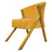 Poltrona Decorativa Para Sala Recepção You Suede Mostarda Braça Amadeirada
