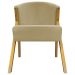 Poltrona Decorativa Para Sala Recepção You Suede Nude Braça Amadeirada