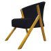 Poltrona Decorativa Para Sala Recepção You Suede Preto Braça Amadeirada