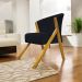 Poltrona Decorativa Para Sala Recepção You Suede Preto Braça Amadeirada