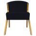 Poltrona Decorativa Para Sala Recepção You Suede Preto Braça Amadeirada