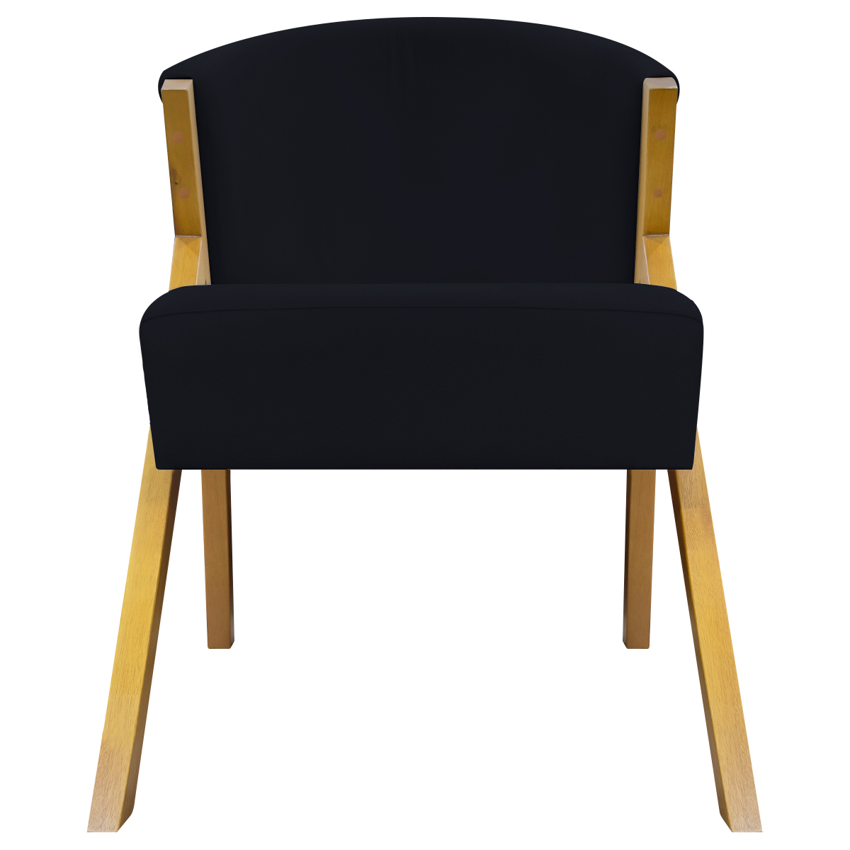 Poltrona Decorativa Para Sala Recepção You Suede Preto Braça Amadeirada