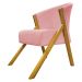 Poltrona Decorativa Para Sala Recepção You Suede Rosê Braça Amadeirada