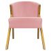 Poltrona Decorativa Para Sala Recepção You Suede Rosê Braça Amadeirada