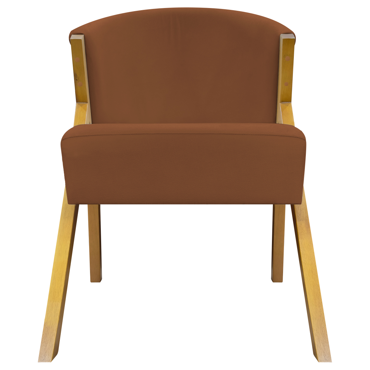 Poltrona Decorativa Para Sala Recepção You Suede Terracota Braça Amadeirada