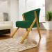 Poltrona Decorativa Para Sala Recepção You Suede Verde Braça Amadeirada