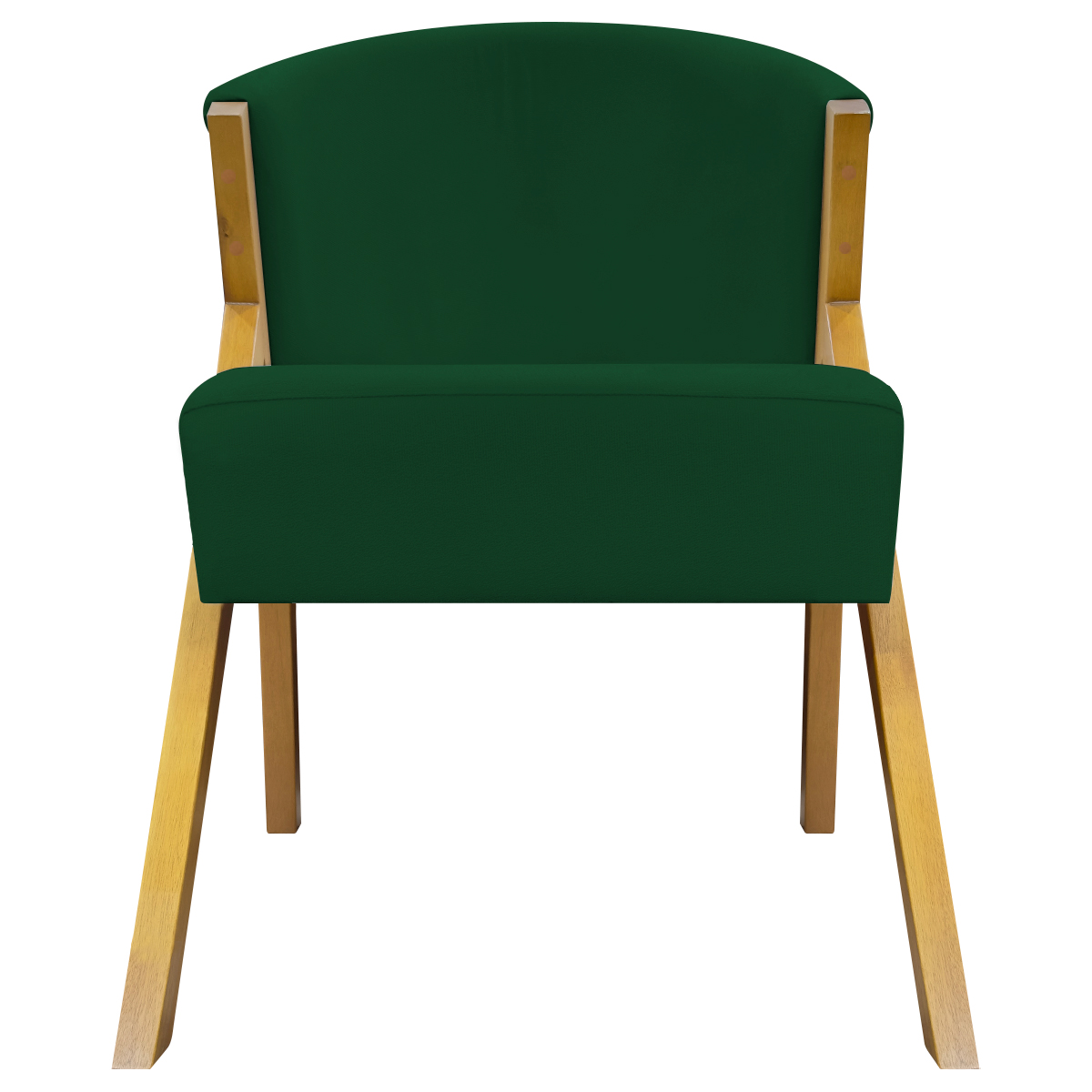 Poltrona Decorativa Para Sala Recepção You Suede Verde Braça Amadeirada