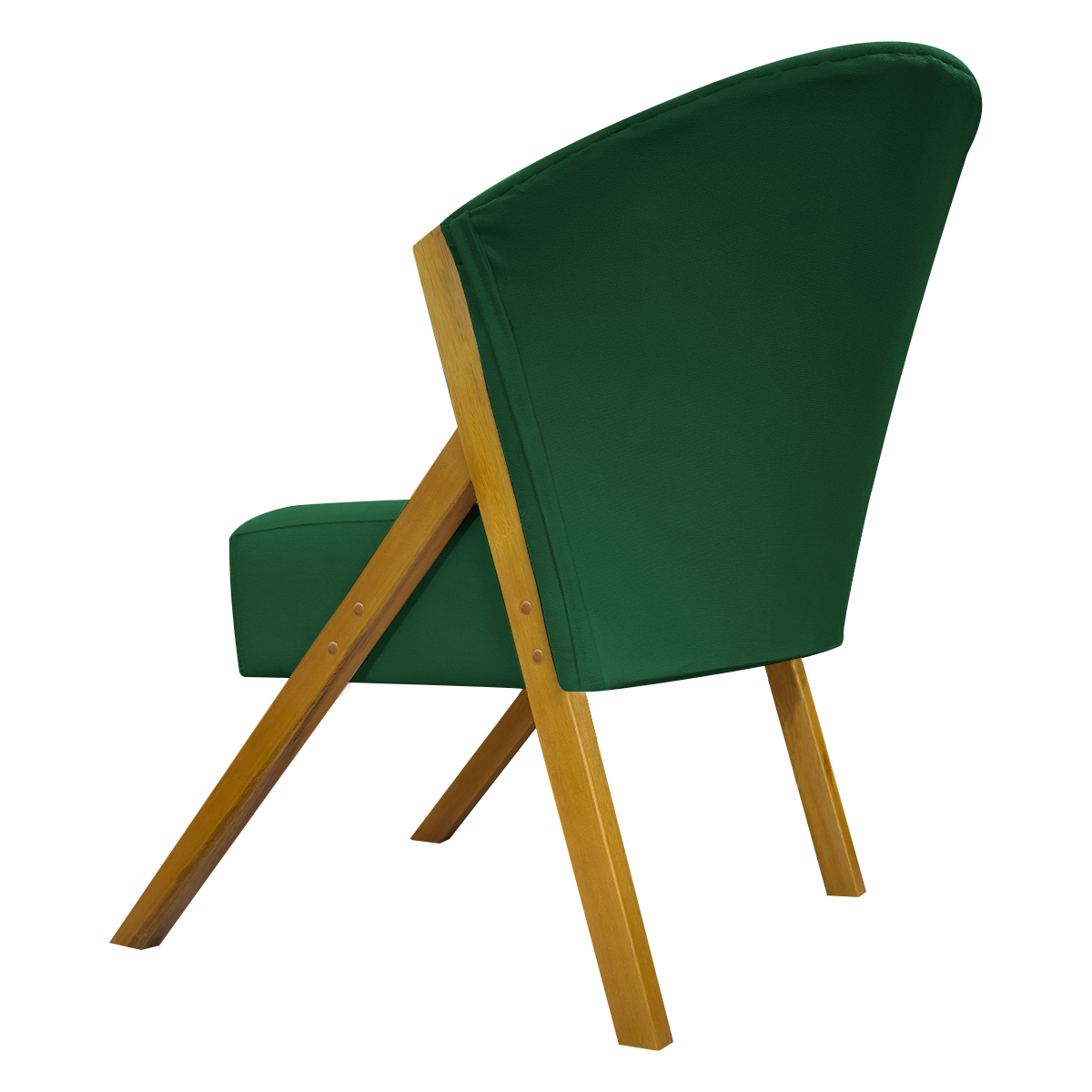 Poltrona Decorativa Para Sala Recepção You Suede Verde Braça Amadeirada