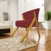 Poltrona Decorativa Para Sala Recepção You Suede Vermelho Braça Amadeirada
