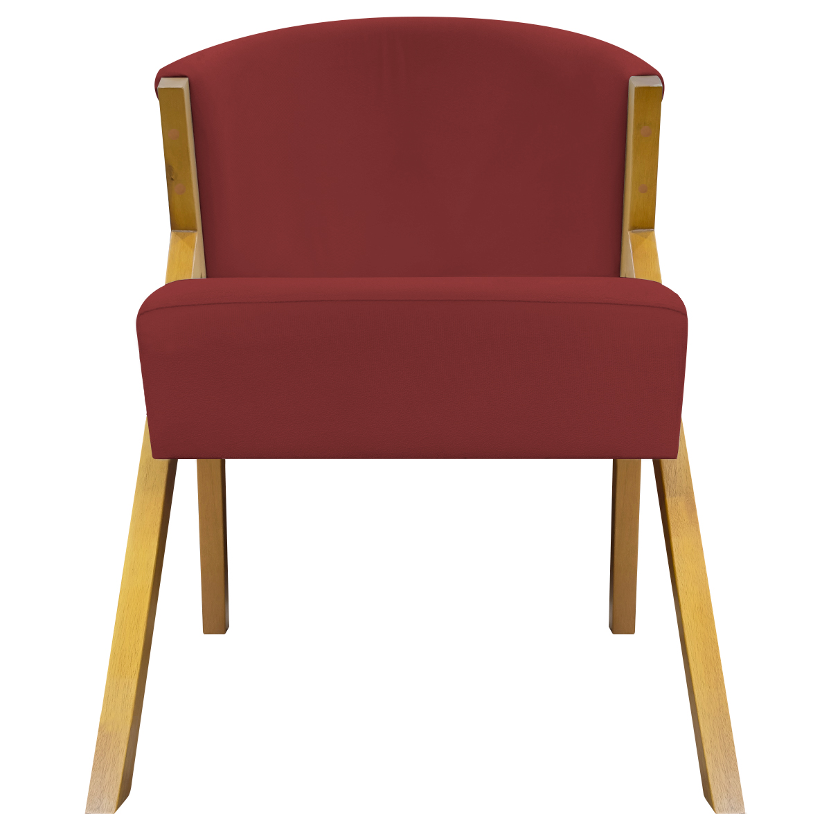 Poltrona Decorativa Para Sala Recepção You Suede Vermelho Braça Amadeirada