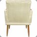 Poltrona Decorativa Para Sala, Escritório, Nina Com Base E Capitonê Suede Bege Pé Castanho - Clique E Decore