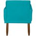 Poltrona Decorativa Para Sala, Escritório, Recepção Beatriz Com Base Suede Azul Turquesa Pé Castanho - Clique E Decore