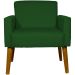 Poltrona Decorativa Para Sala, Escritório, Recepção Hope Suede Verde Pé Castanho - Clique E Decore
