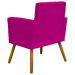 Poltrona Decorativa Para Sala, Manicure, Quarto Nina Com Base Suede Pink Pé Castanho - Clique E Decore