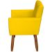 Poltrona Decorativa Para Sala, Quarto, Manicure Beatriz Suede Amarelo Pé Castanho - Clique E Decore
