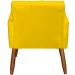 Poltrona Decorativa Para Sala, Quarto, Manicure Beatriz Suede Amarelo Pé Castanho - Clique E Decore