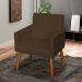 Poltrona Decorativa Para Sala, Quarto, Manicure Beatriz Suede Marrom Pé Castanho - Clique E Decore