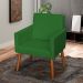 Poltrona Decorativa Para Sala, Quarto, Manicure Beatriz Suede Verde Pé Castanho - Clique E Decore