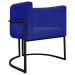 Poltrona Decorativa Recepção Luna Tecido Sintético Azul Royal Base de Ferro Preto