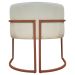 Poltrona Decorativa Recepção Luna Tecido Sintético Bege Base de Ferro Bronze