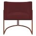 Poltrona Decorativa Recepção Luna Tecido Sintético Bordo Base de Ferro Bronze