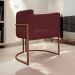 Poltrona Decorativa Recepção Luna Tecido Sintético Bordo Base de Ferro Bronze