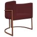 Poltrona Decorativa Recepção Luna Tecido Sintético Bordo Base de Ferro Bronze