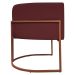 Poltrona Decorativa Recepção Luna Tecido Sintético Bordo Base de Ferro Bronze