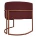 Poltrona Decorativa Recepção Luna Tecido Sintético Bordo Base de Ferro Bronze
