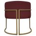 Poltrona Decorativa Recepção Luna Tecido Sintético Bordo Base de Ferro Dourada