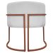 Poltrona Decorativa Recepção Luna Tecido Sintético Branco Base de Ferro Bronze