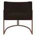 Poltrona Decorativa Recepção Luna Tecido Sintético Marrom Base de Ferro Bronze