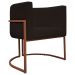 Poltrona Decorativa Recepção Luna Tecido Sintético Marrom Base de Ferro Bronze