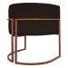 Poltrona Decorativa Recepção Luna Tecido Sintético Marrom Base de Ferro Bronze