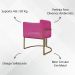 Poltrona Decorativa Recepção Luna Tecido Sintético Pink Base de Ferro Dourada
