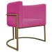 Poltrona Decorativa Recepção Luna Tecido Sintético Pink Base de Ferro Dourada